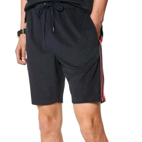 Michael Kors Men's Shorts Drawstring Waist Stretch Navy Blue Size Large - Picture 1 of 8